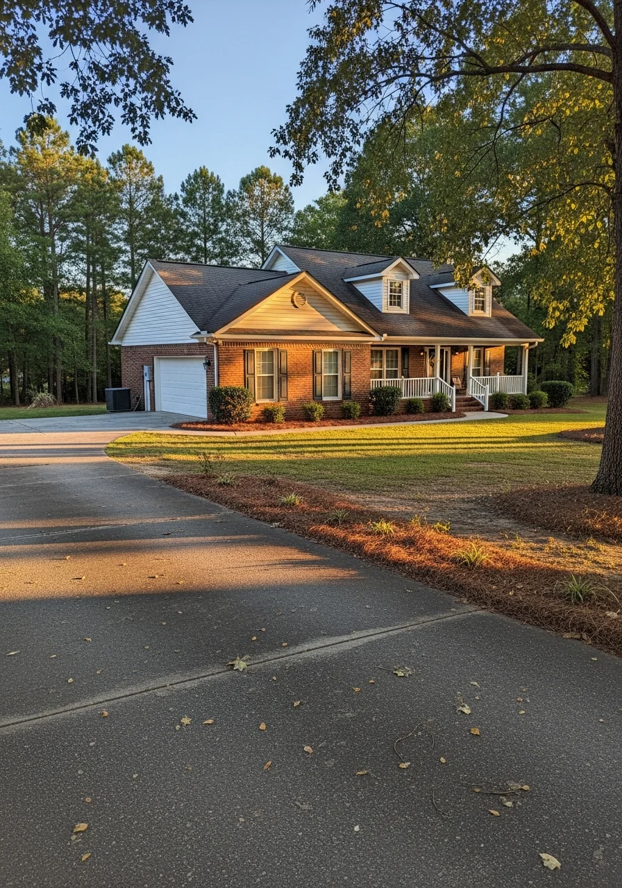 Creedmoor home exterior with traditional architecture and country setting.